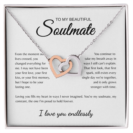 To My Beautiful Soulmate | From The Moment | Interlocking Harts Necklace