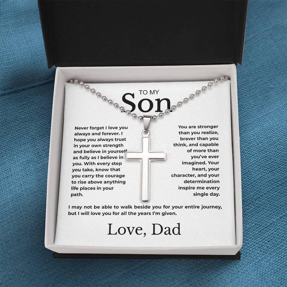 To My Son | Never Forget I Love You  | Artisan Cross Necklace