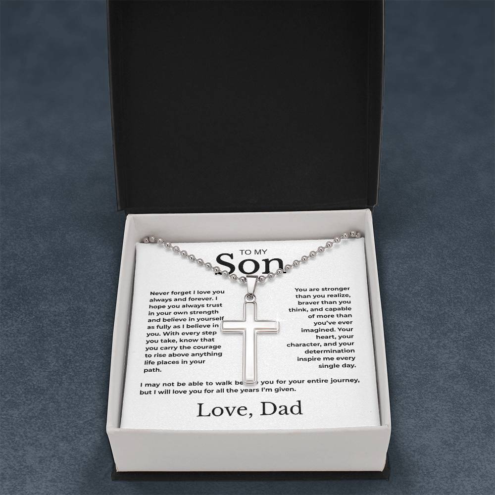 To My Son | Never Forget I Love You  | Artisan Cross Necklace