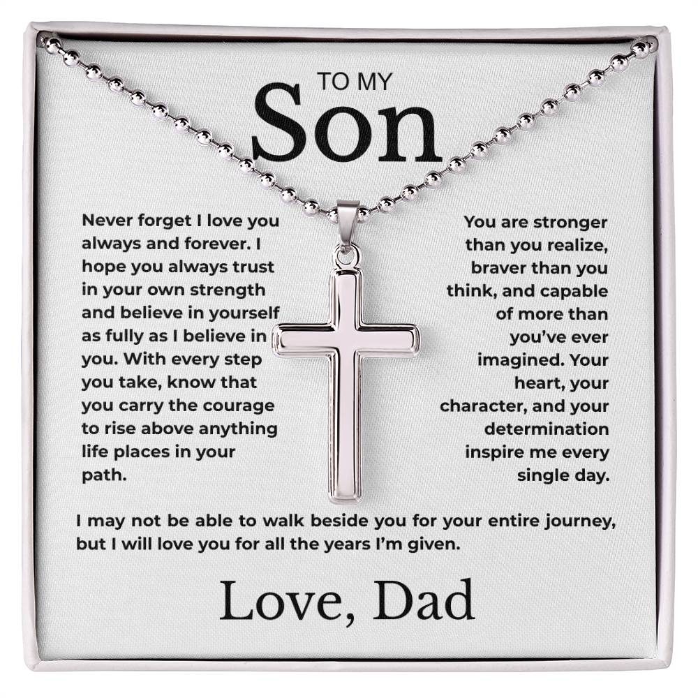 To My Son | Never Forget I Love You  | Artisan Cross Necklace