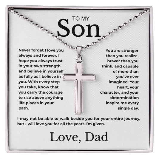 To My Son | Never Forget I Love You  | Artisan Cross Necklace