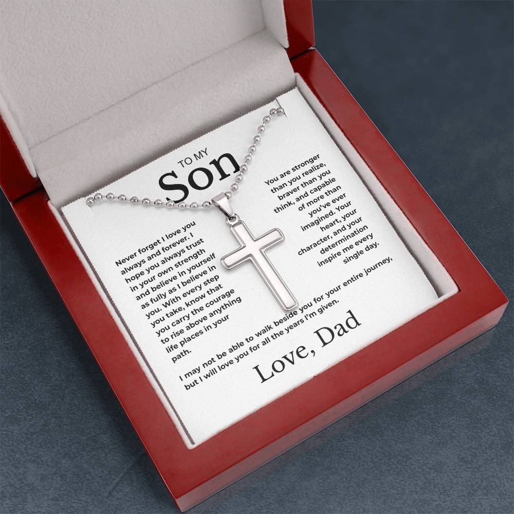 To My Son | Never Forget I Love You  | Artisan Cross Necklace