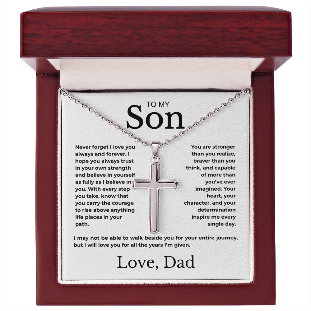 To My Son | Never Forget I Love You  | Artisan Cross Necklace