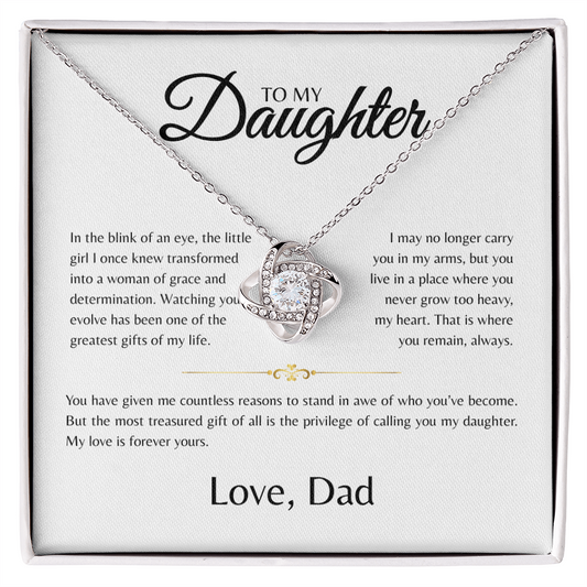 To My Daughter | In The Blink Of An Eye | Love Knot Necklace