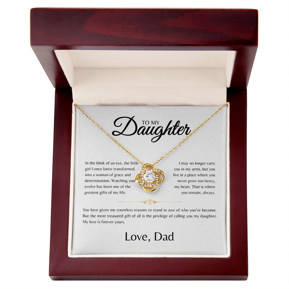 To My Daughter | In The Blink Of An Eye | Love Knot Necklace