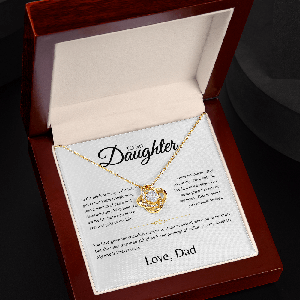 To My Daughter | In The Blink Of An Eye | Love Knot Necklace