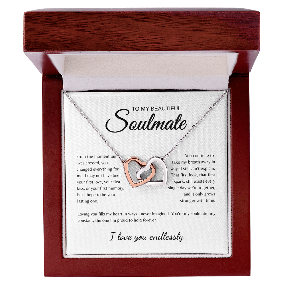 To My Beautiful Soulmate | From The Moment | Interlocking Harts Necklace